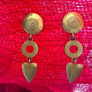 C. Stein gold tone earrings. Drop dangly